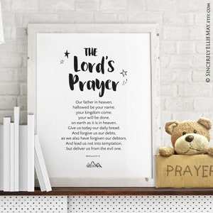 The Lords Prayer Printable for Young Boys Christian Wall Art is Perfect ...