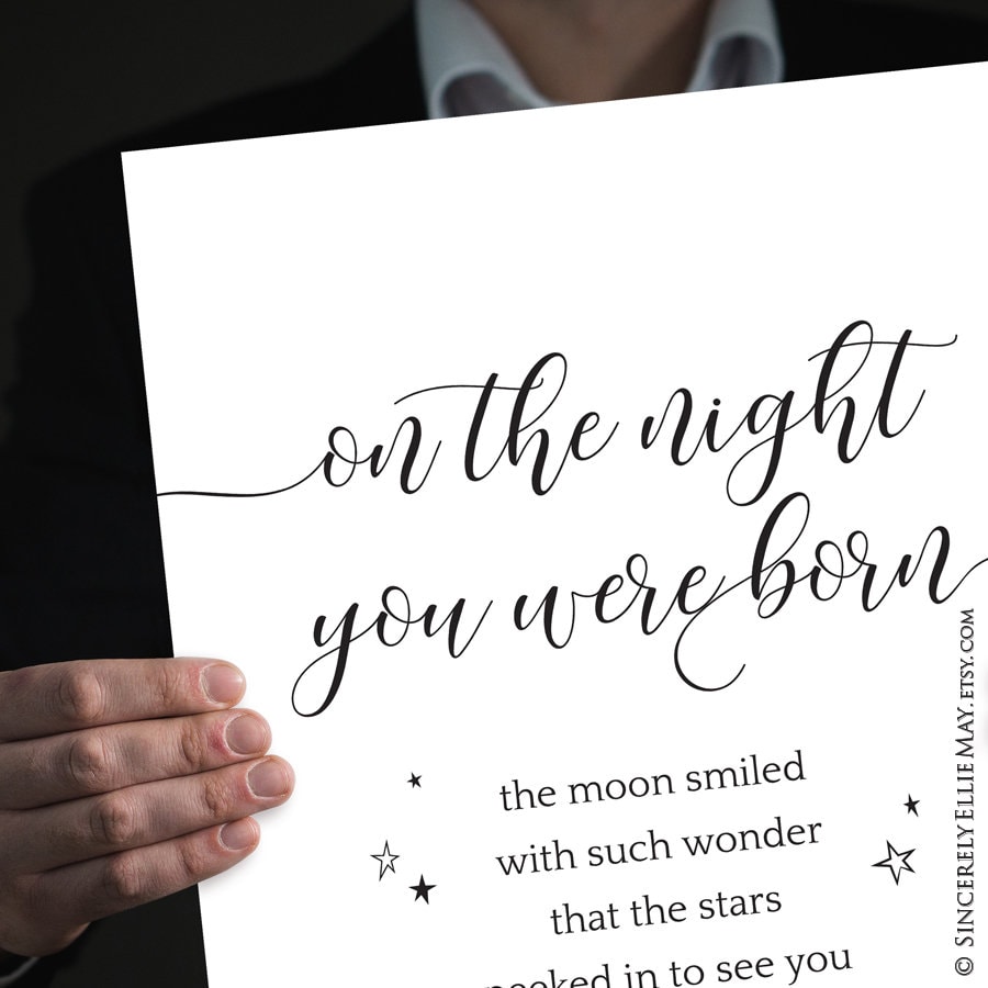 Newborn Baby Gift on the Night You Were Born Quote