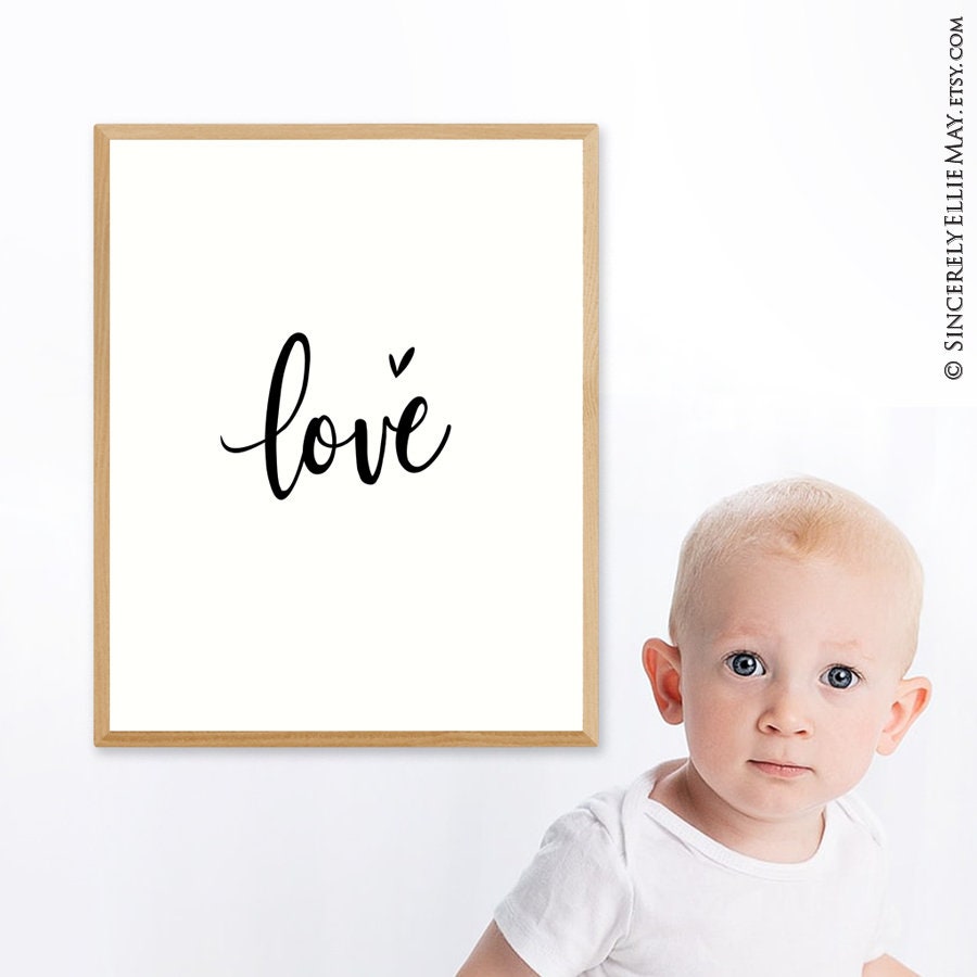 Love One Word Typography Wall Art Sign Wedding Poster Family Etsy