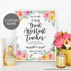 Assistant Teacher Gift, great as Personalized Thank You Gifts - School Office Appreciation Wall Art Custom Names YOU PRINT 40433