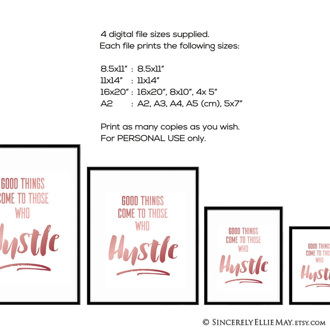 Rose Gold Office Wall Art Good Things Come to Those Who Etsy