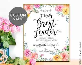 Leadership Gifts Appreciation - Leader Wall Art Personalization Quotes, great as Office Gift YOU PRINT 40321