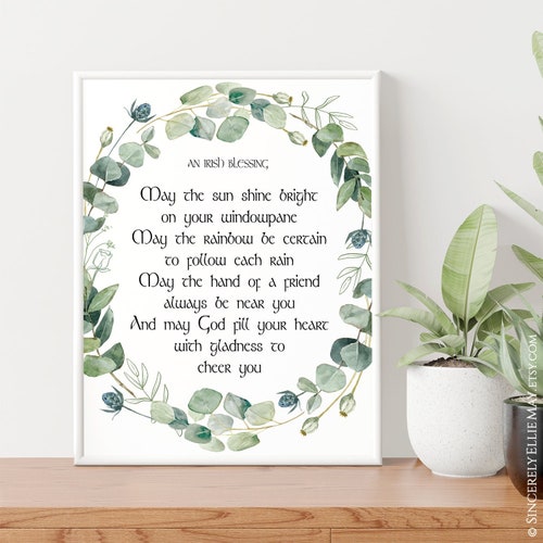 Irish Blessing Print Irish Proverb Printable St. Etsy