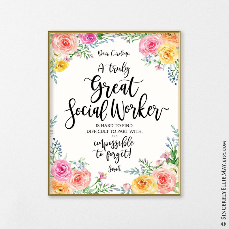 Social Worker Customized Appreciation Gifts Social Work Etsy