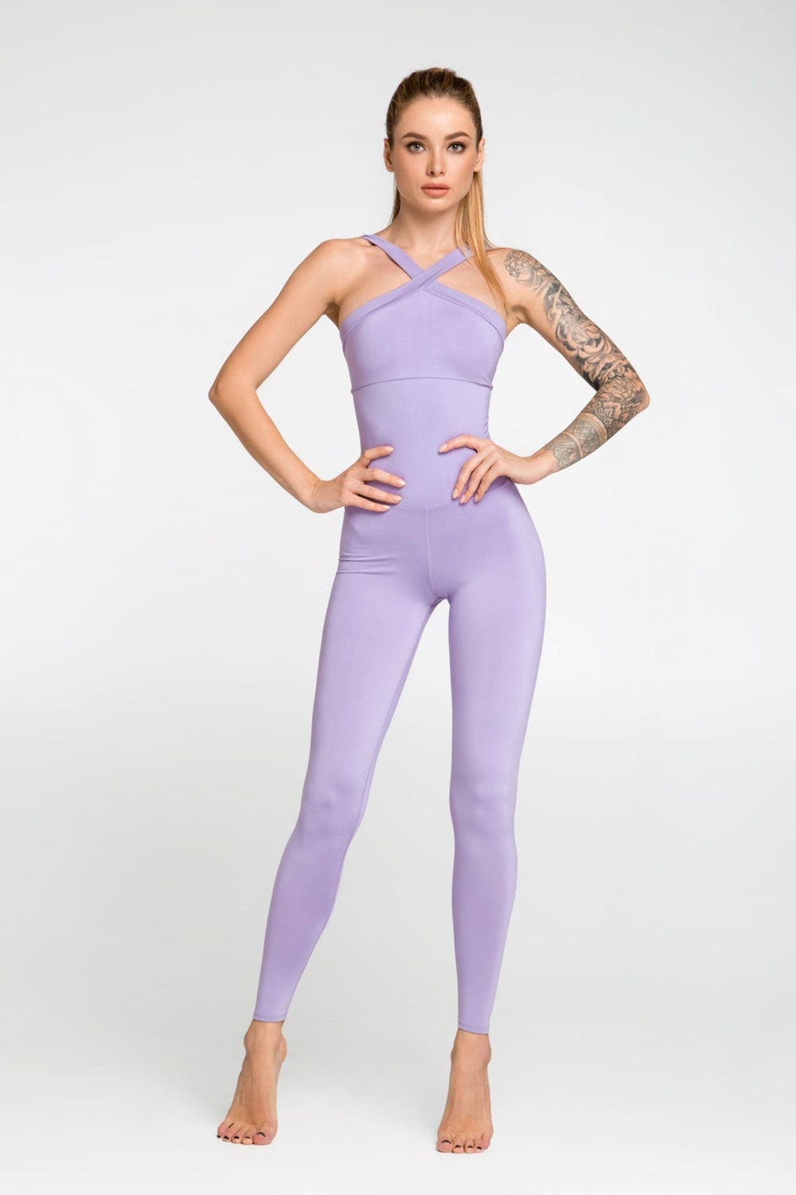 Shine On! Women's Glossy One Piece Bodysuit - Short Sleeve Yoga Sports Swimwear Bathing Suit