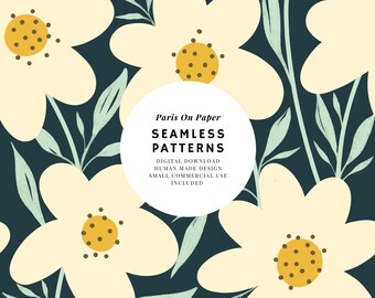Floral Seamless Digital Surface Pattern, Digital Pattern Design for Fabric, Packaging,Stationery,Summer Prints Small Commercial Use Included