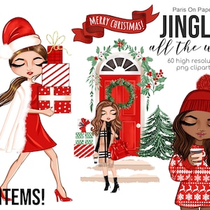 Christmas Fashion Clipart | Christmas clipart | Holiday Clipart | Christmas Scene | Presents Clipart | Christmas Car | Fashion Dolls | PNG