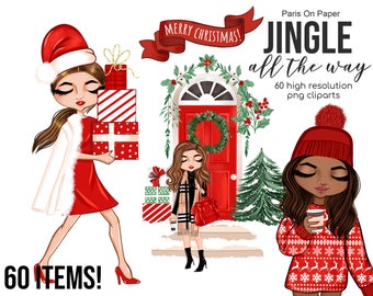 クリスマス ファッション クリップアート | クリスマス クリップアート | ホリデー クリップアート | クリスマス シーン | プレゼント クリップアート | クリスマス カー | ファッション ドール | PNG