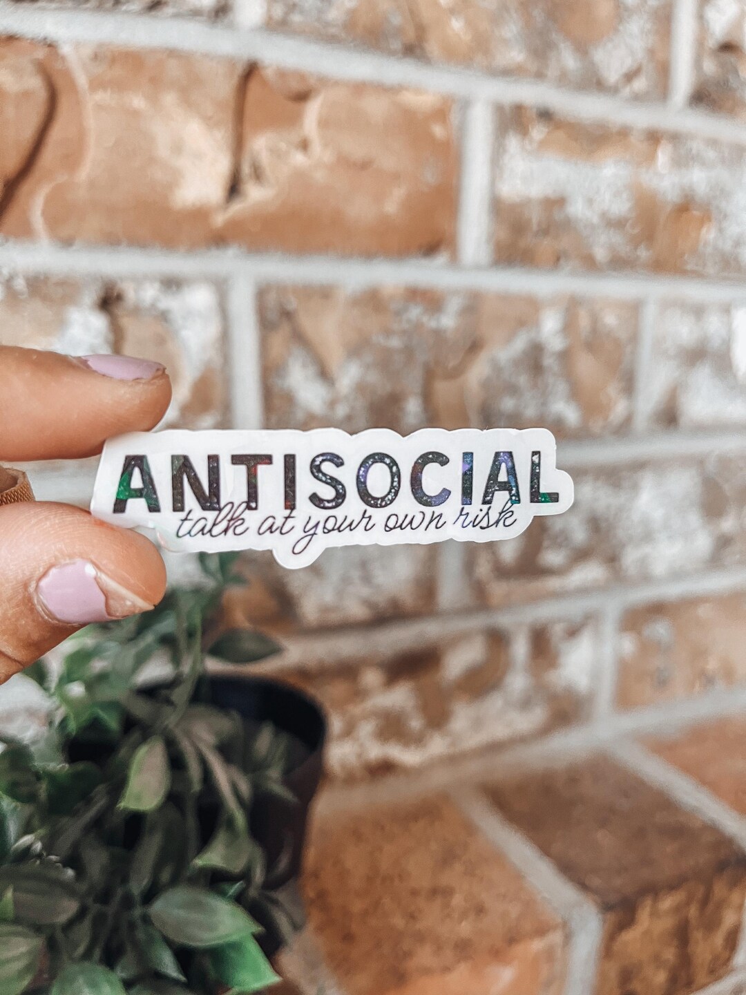 ANTISOCIAL- Talk at Your Own Risk Sticker - Etsy