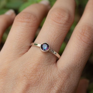Mystic Topaz Ring, Rainbow Topaz Sterling Silver Ring, Mystic Fire Topaz Engagement Wedding Promise Ring, Boho Ring, Bohemian, Stacking Ring