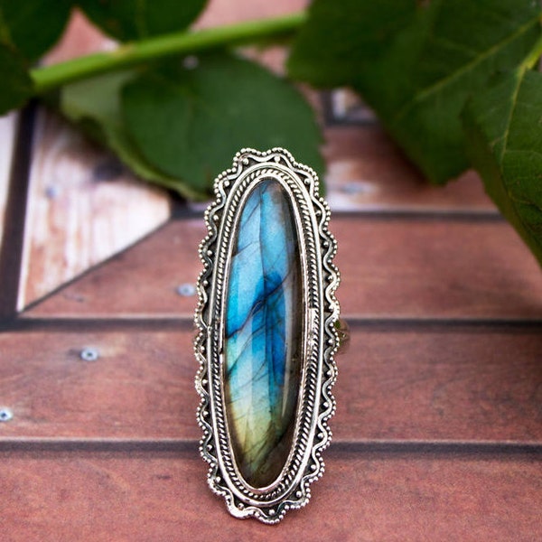 Labradorite Ring - Etsy