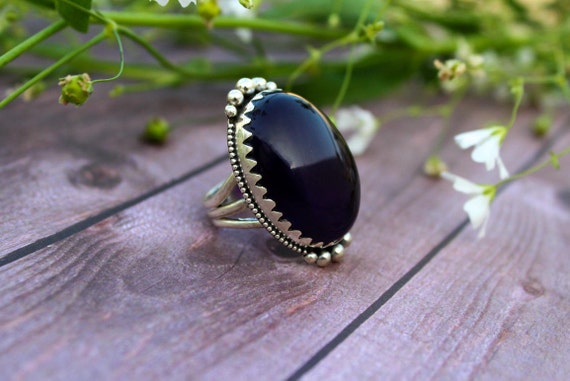 Raw Amethyst Ring, Amethyst Ring, Gemstone Ring, Purple Stone Ring,  Statement Ring, Boho Ring, Purple Ring, Gift For Her | Katre Silver Jewelry  Store