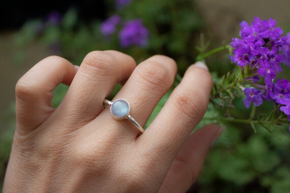 Sterling Silver Ring Boho Ring Moonstone Ring Natural Moonstone Gemstone Ring Casual Wear Ring Dainty Ring Handmade Ring Boho Ring