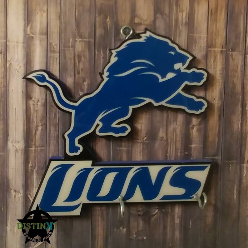 Detroit Lions Wooden Key Rack