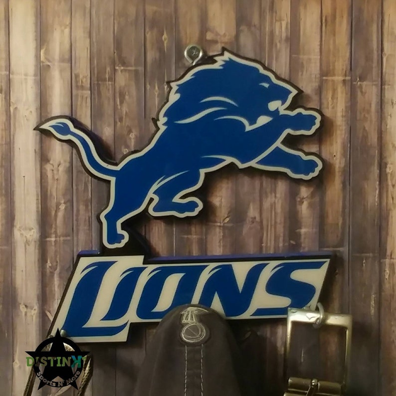 Detroit Lions Wooden Key Rack