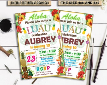 luau invitations etsy