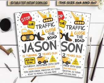 dump truck invite etsy