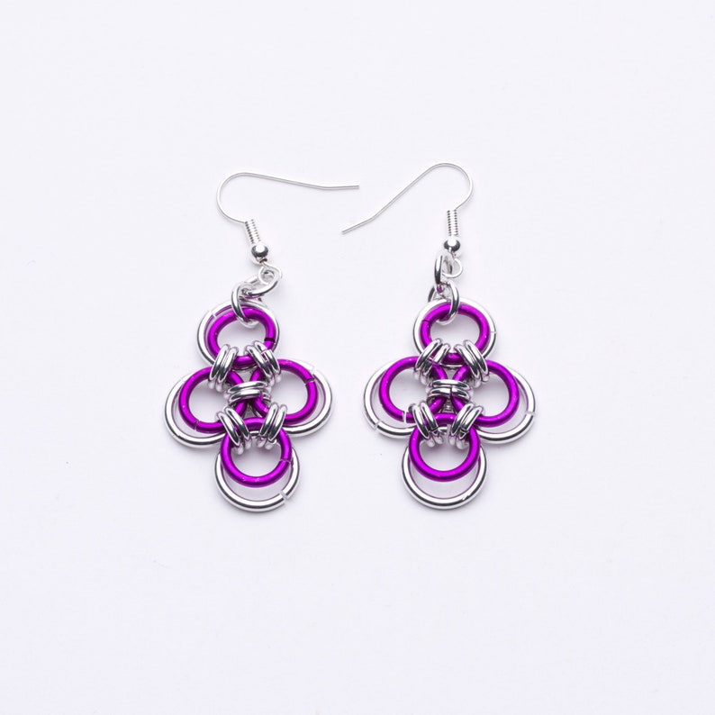 Cross Earrings Purple