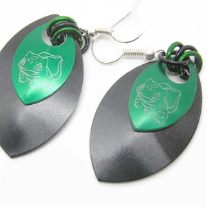 Pokemon Scale Earrings Bulbasaur