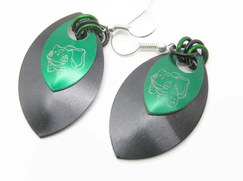 Pokemon Scale Earrings Bulbasaur