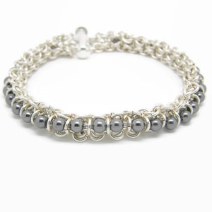 Centipede Bracelet Grey Pearl