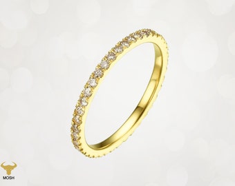 Yellow Gold White Diamond Eternity Ring