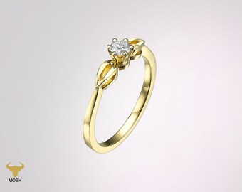 Flower Solitaire Diamond Promise Ring