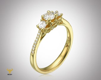 Gelbgold Diamant Verlobungsring