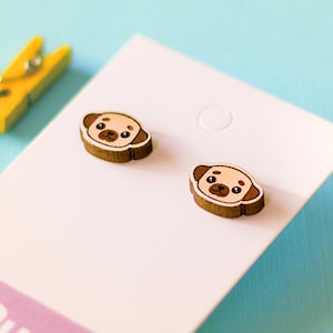 Pug earrings-Pug gift-pet gift- Pug mom- pug life- dog jewelry-acrylic jewelry-cute earrings- for women-for her-for kids-dog- kawaii dogs