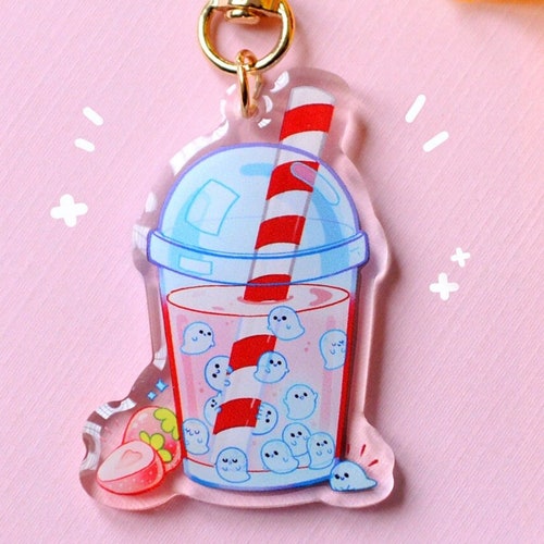 Bubble Tea Keychain Boba Tea Cute Keychains Cute Charm Etsy