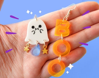 Acrylic Ghost Earrings – Spooky Kawaii Halloween Jewelry