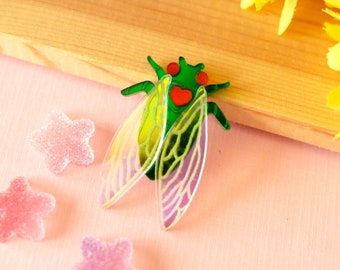 Cicada Pin Brooch – Insect Acrylic Badge, Lapel Pin