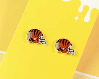 Cincinnati Bengals Helmet Stud Earrings - Surgical Steel Posts