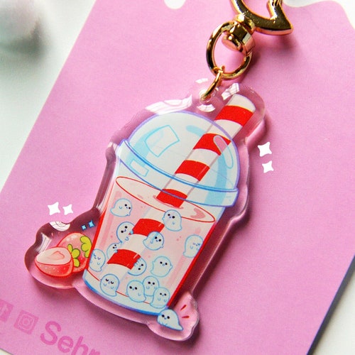 Bubble Tea Keychain Boba Tea Cute Keychains Cute Charm Etsy