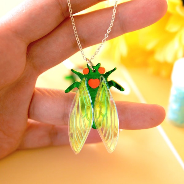 Cicada Pendant Necklace – Kawaii Stainless Steel Chain