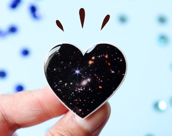 James Webb Telescope Heart Pin - Space Cosmos Acrylic Brooch