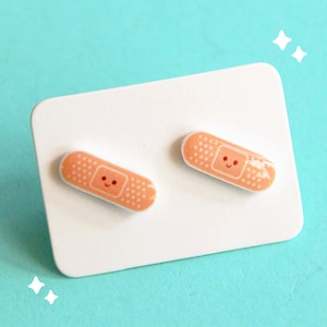 Bandaid cute earring studs-Statement earrings-Nurse medical gift-Medical healthcare workers-Nurses jewelry-small studs-Doctor gift-for her