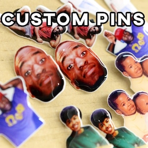Custom portrait Pins/Acrylic Pin/custom pin/custom pins/custom lapel pins/Enamel Coated Brooch/Custom Art/Personalised Gift/ Cute pins Gift