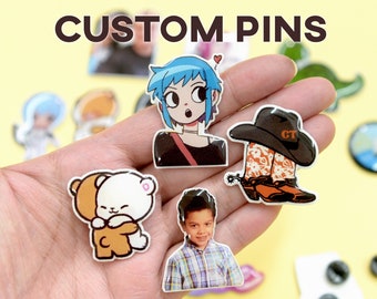 Custom Lapel Pins, Logo and Picture Pins, Personalized Art Gift