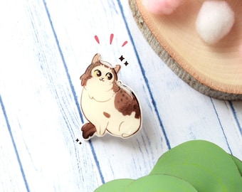 Handmade Kawaii Cat Acrylic Pin – Kitty Lapel Pin