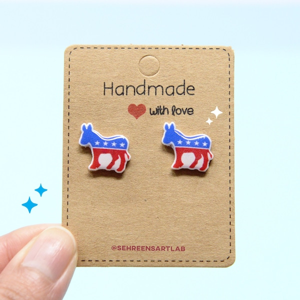 Democrat earrings- Kamala Harris Joe Biden 2020- Democrat Donkey Cute earrings - Democrat sign- Vote early-Kamala- Gift for Democrat-for her