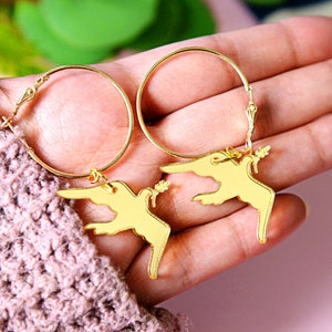 Dove earrings-Gold dove peace earrings- statement earrings-Earrings for her-hoop earrings-Bird gift-Christmas stocking stuffers-Gift for her