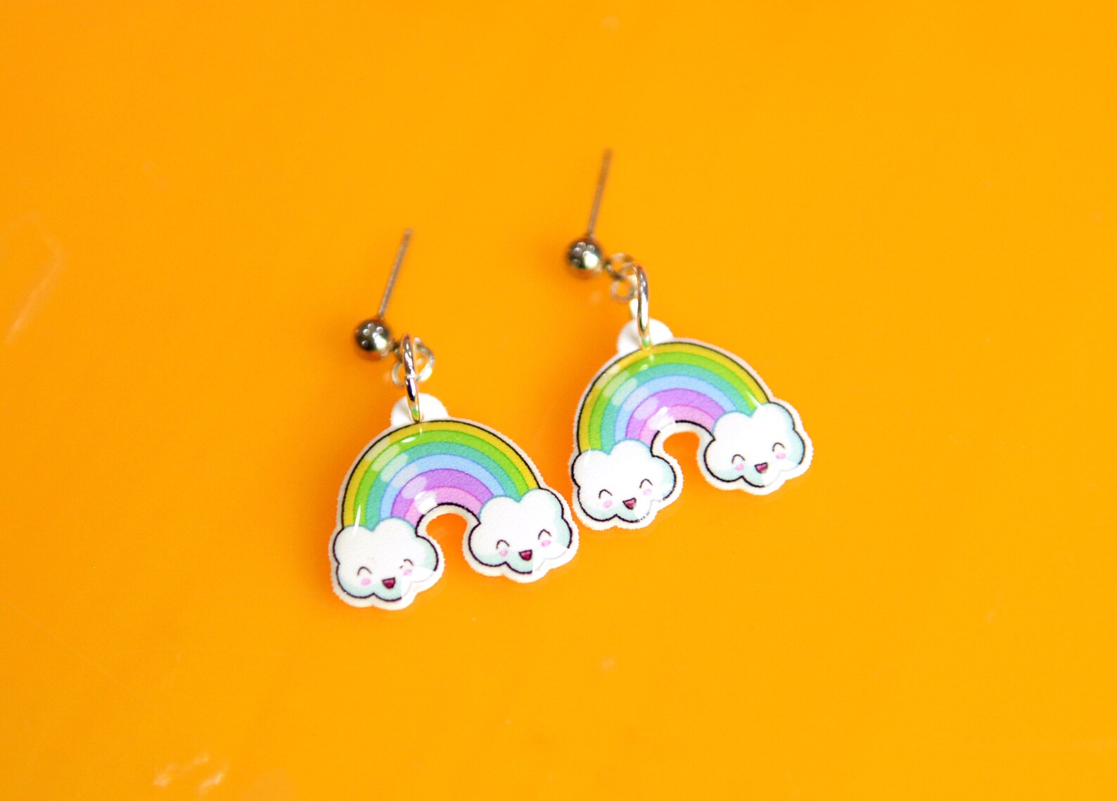 Rainbow Earrings Cute Earrings Kawaii Earrings Jewelry Etsy