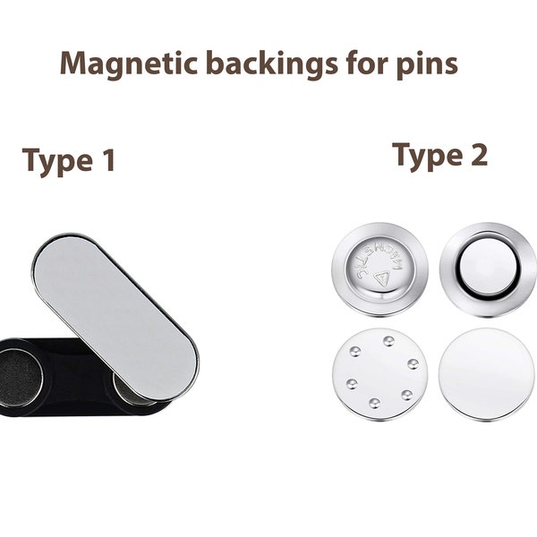 Please read Item description- Magnetic backings for Pins-Add On- Only as add-on for buyers who have purchased custom pins from my shop