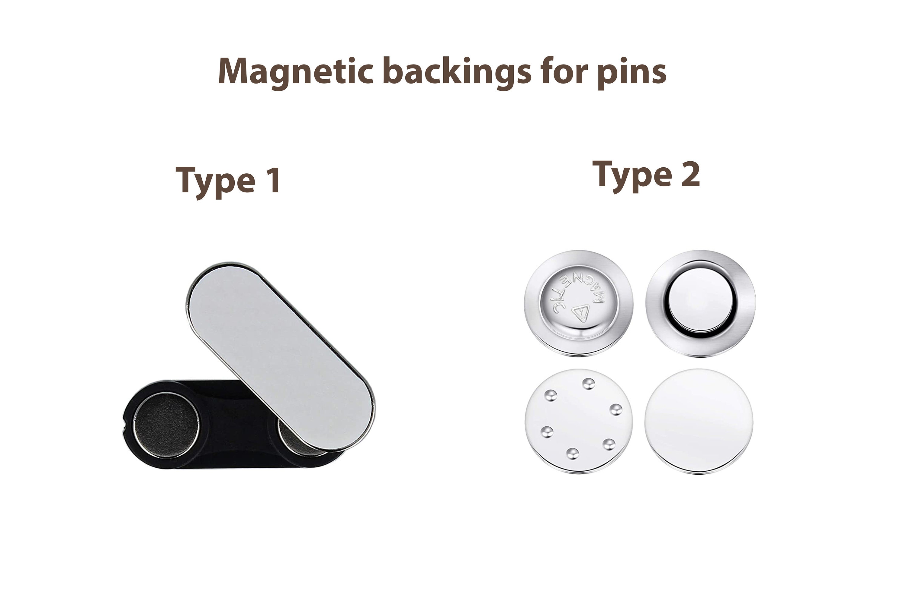 Magnetic pin backs, available in our shop now. #magnets #magneticpins