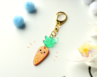 Carrot keychains- Kawaii carrot-carrot acrylic charm-carrot keychain-Cute carrot-Easter bunny-carrot acessories-kawaii art-Gift for her