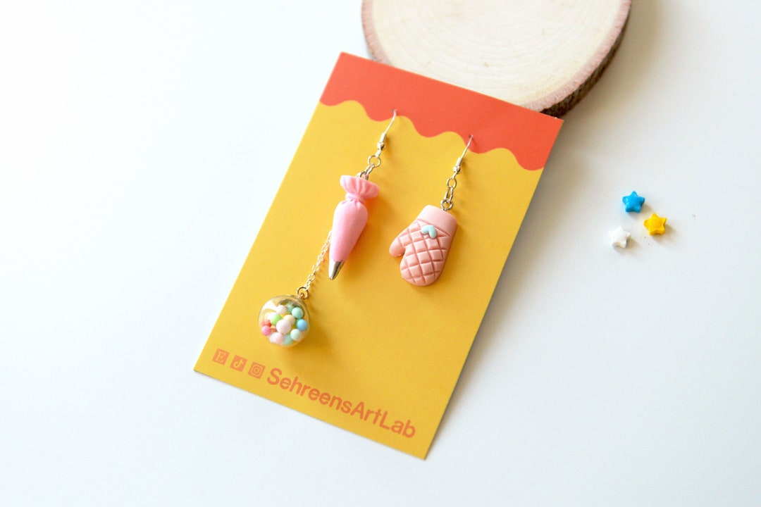 Baking Icing Pin and Oven Mitt Glove Earringssprinkles Bakery Etsy