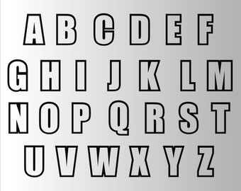 photo Letter Outline Font outline letter etsy