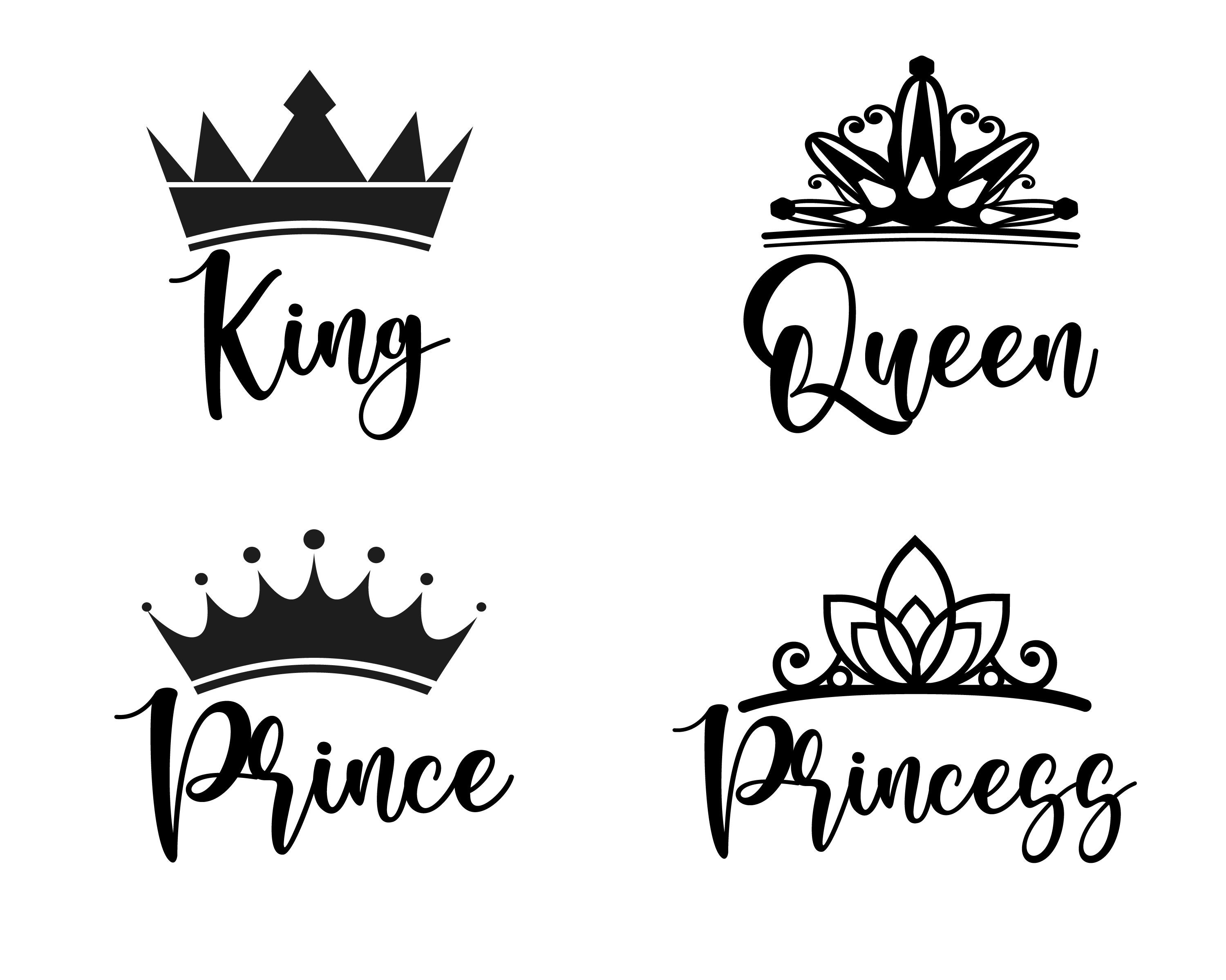 Princess Svg King Eps Prince With Crown Crown Svg Queen Etsy