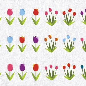 płaskie ikony kwiatów tulipana tulipan klip koszyk tulipan kwiat wektor eps, svg, dxf rośliny tulipana i projekt kwiatu tulipana